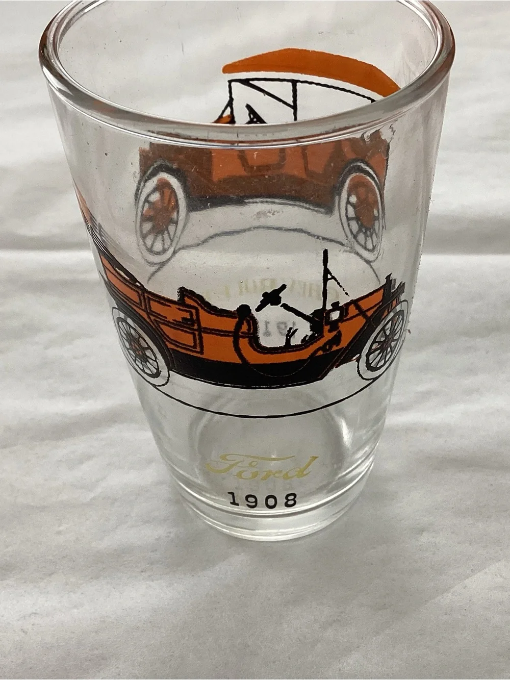 Vtg.Hazel Atlas “Classic Cars” Series tumbler Mid-20th Century.